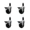 Service Caster 4'' Soft Rubber Swivel 1-1/4'' Expanding Stem Caster Set with Brake, 4PK SCC-EX20S414-SRS-PLB-114-4 - alternate 1